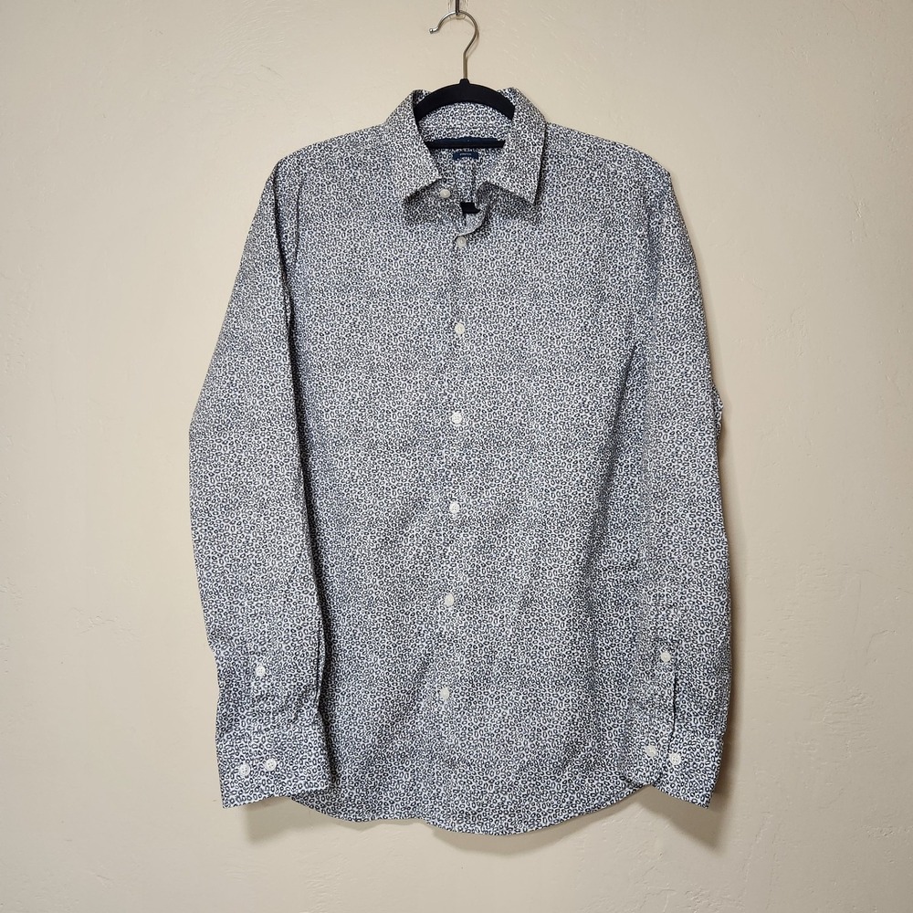 Perry Ellis Button Down Shirt Men's Size‎ Large Stretch Long Sleeve